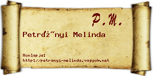 Petrányi Melinda névjegykártya