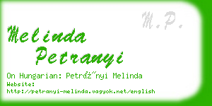 melinda petranyi business card